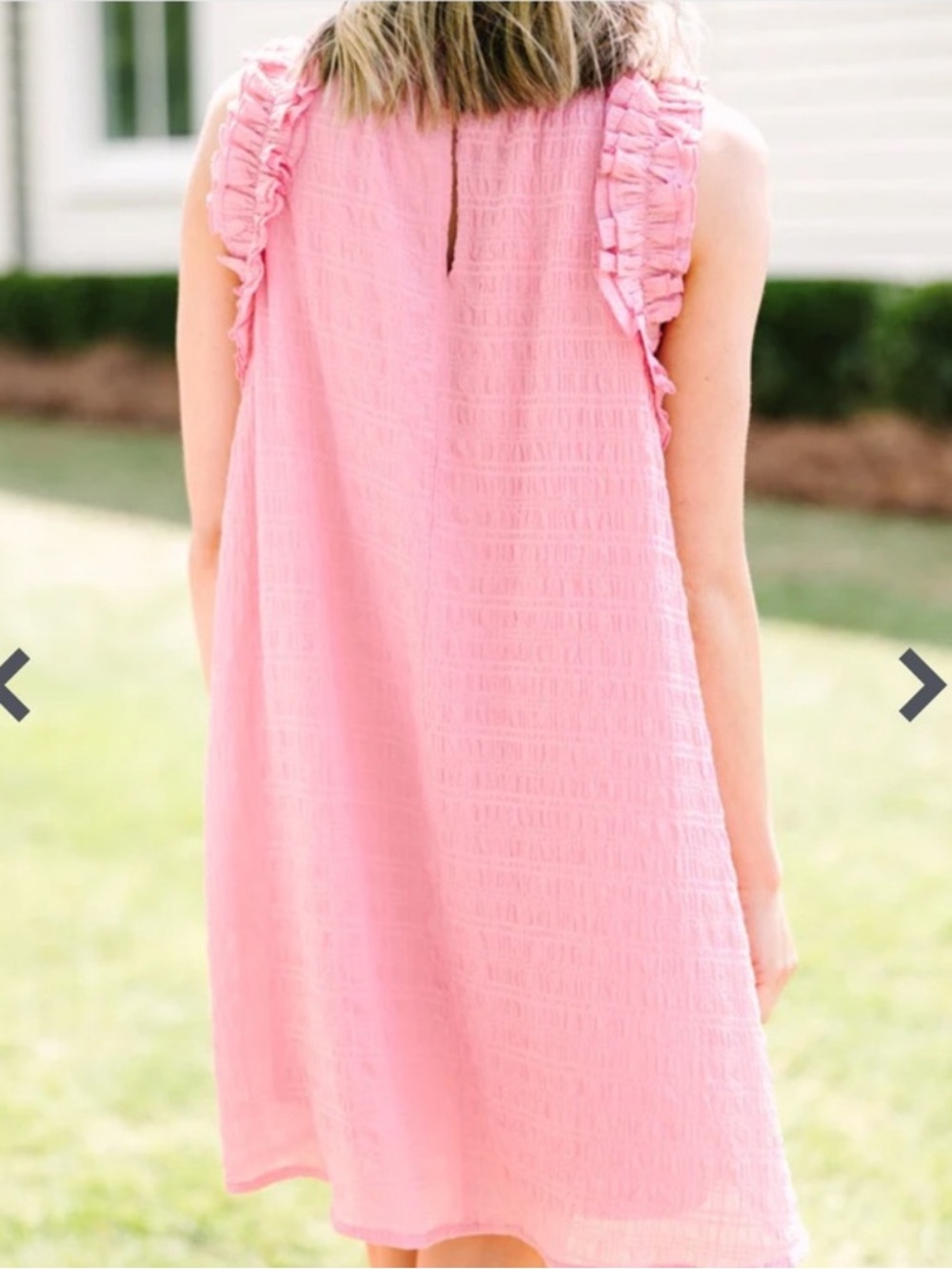 Aura Pink Ruffle Sleeve Mini Dress Loose Fit High Neck Women’s Size Medium - Picture 2 of 11